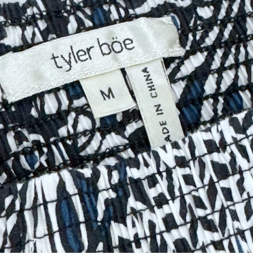 Tyler Böe Paisley Skirt Elastic Waist Lined Sz Medium 21” Black/Blue/White